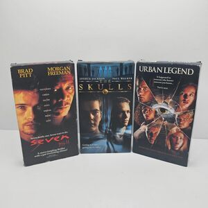 VHS Movie Lot 3 Horror Thriller Se7en The Skulls Urban Legend 90s Tapes